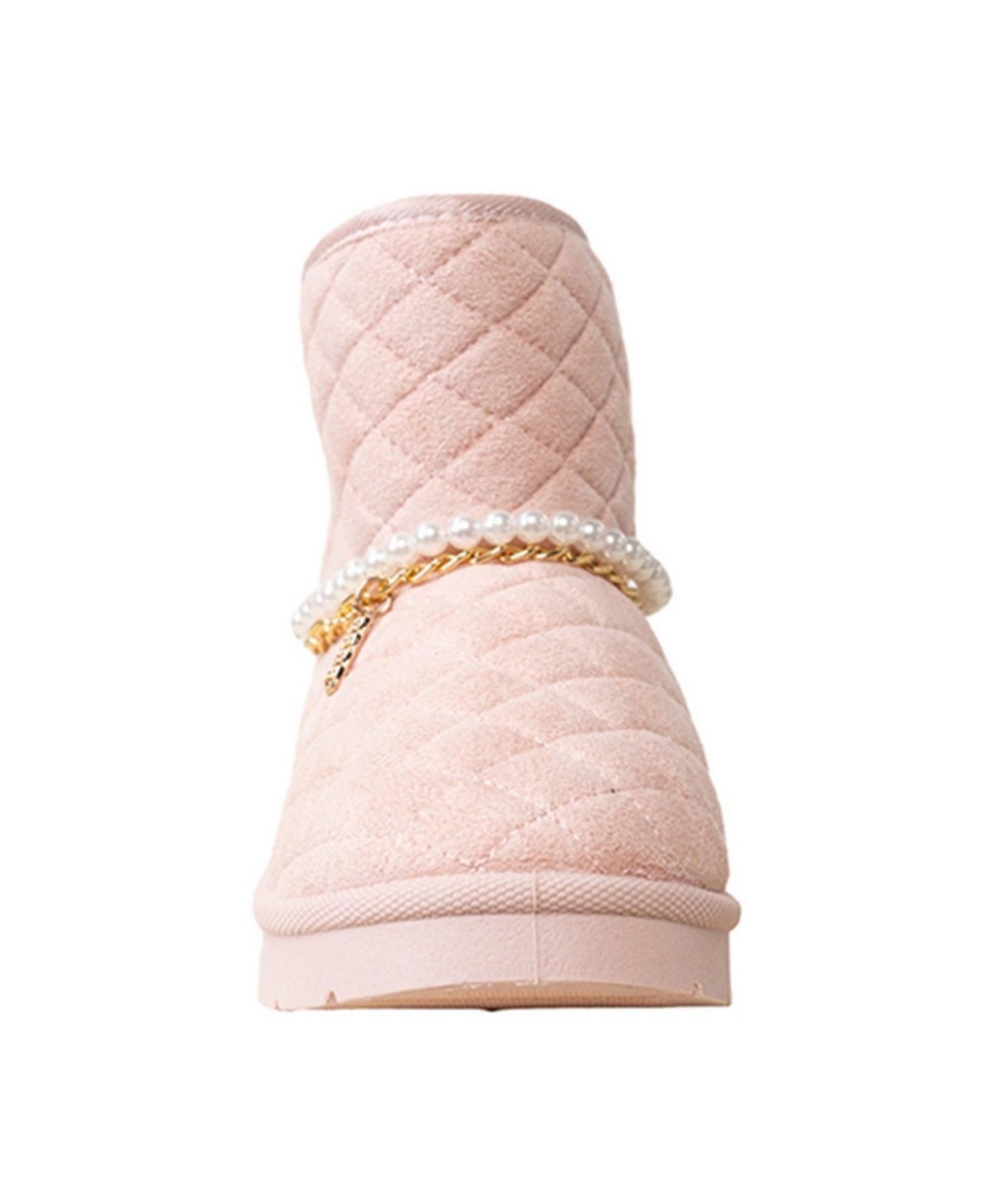 Ботинки Bebe Quilted Cozy Imitation Pearl Chain Boots для девочек, цвет: Пудровый — фото 4