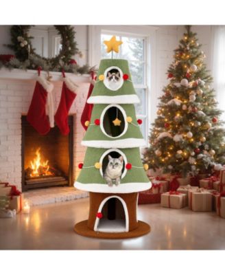Large Christmas Cat Tree 61in with 4 Condos