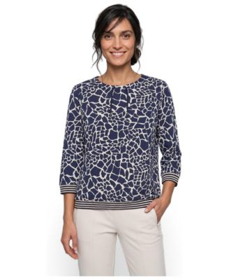 Women's 3/4-Sleeve Animal-Print T-Shirt