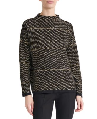 Women's Jacquard Funnel Neck Long-Sleeve Sweater