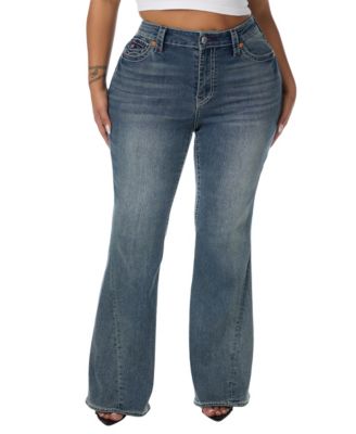 Women's Mid-Rise Flare Stretch Denim Jeans