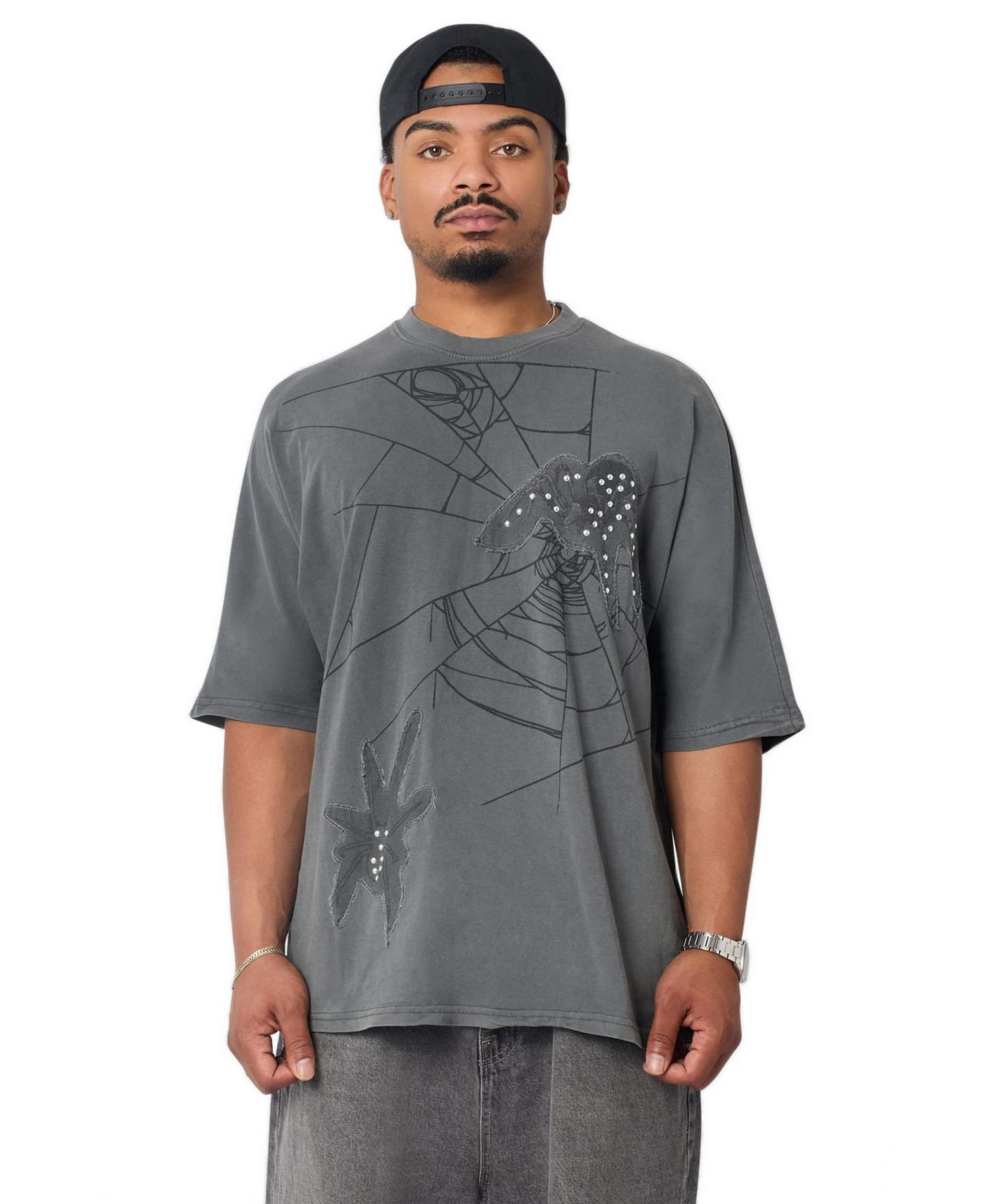 Мужская футболка Reason Toxic Spiderwebs Applique Short Sleeve — фото 1