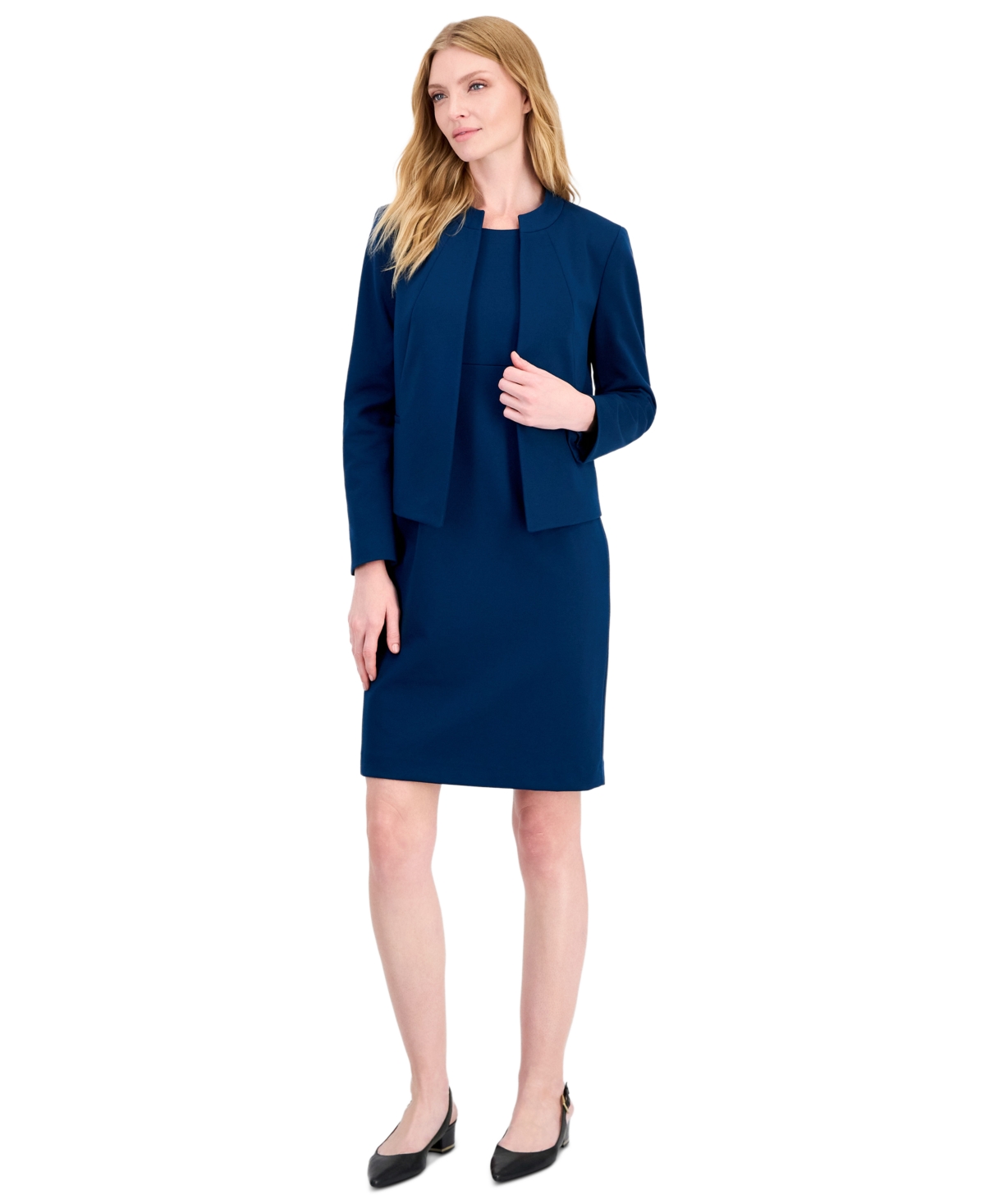 Le Suit Petite Ponte Sleeveless 2-Piece