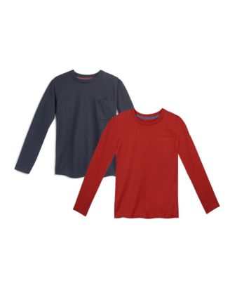 Boys' and Girls' Long-Sleeve Pocket Slim T-Shirt, 2-Pack
