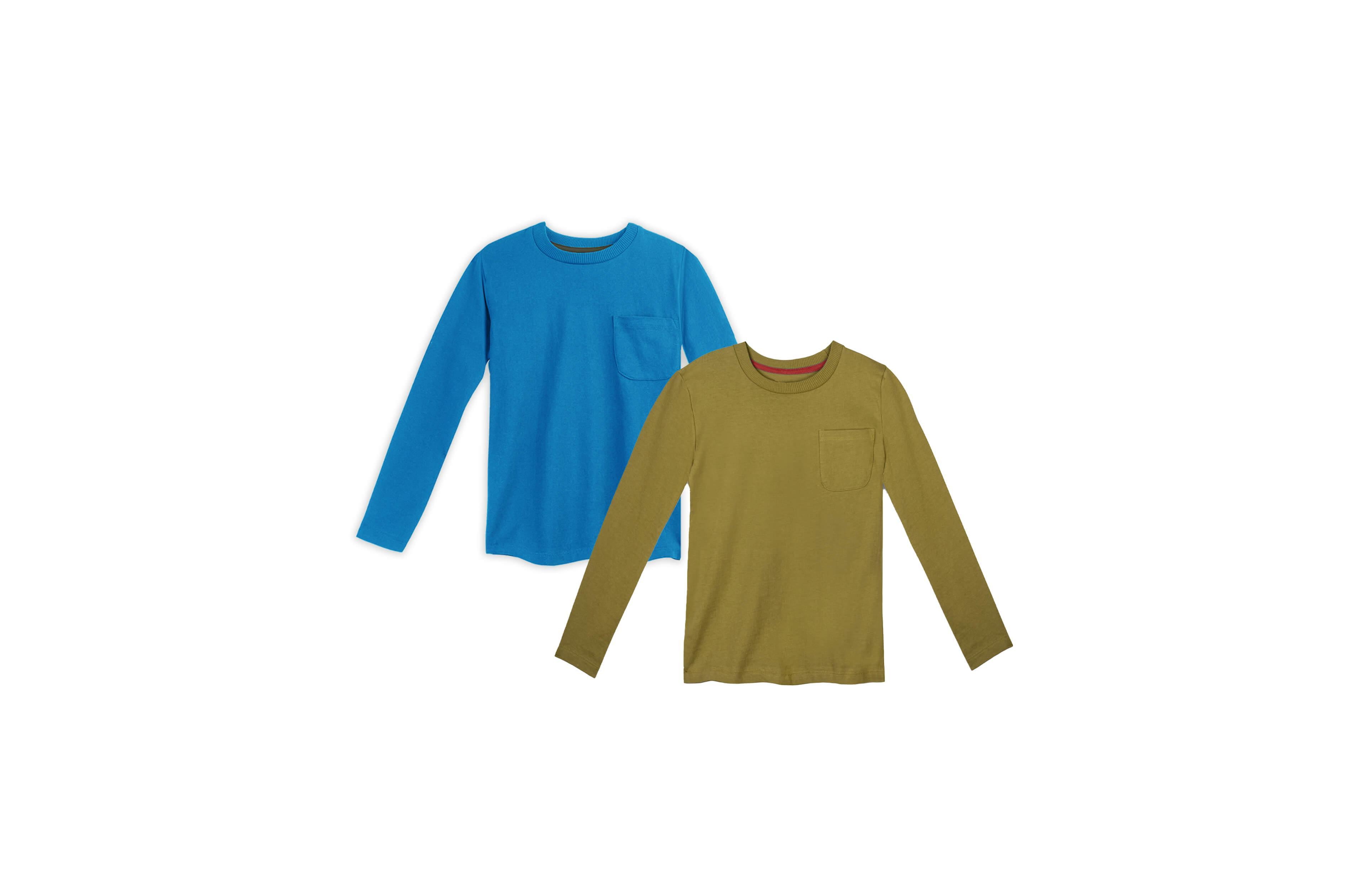 Mightly Unisex 2T - Xxl Long Sleeve Pocket Tee 2 Pack