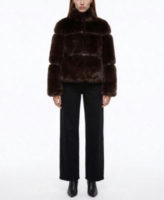 Women's The Yael Funnel-Neck Short Faux Leather Coat