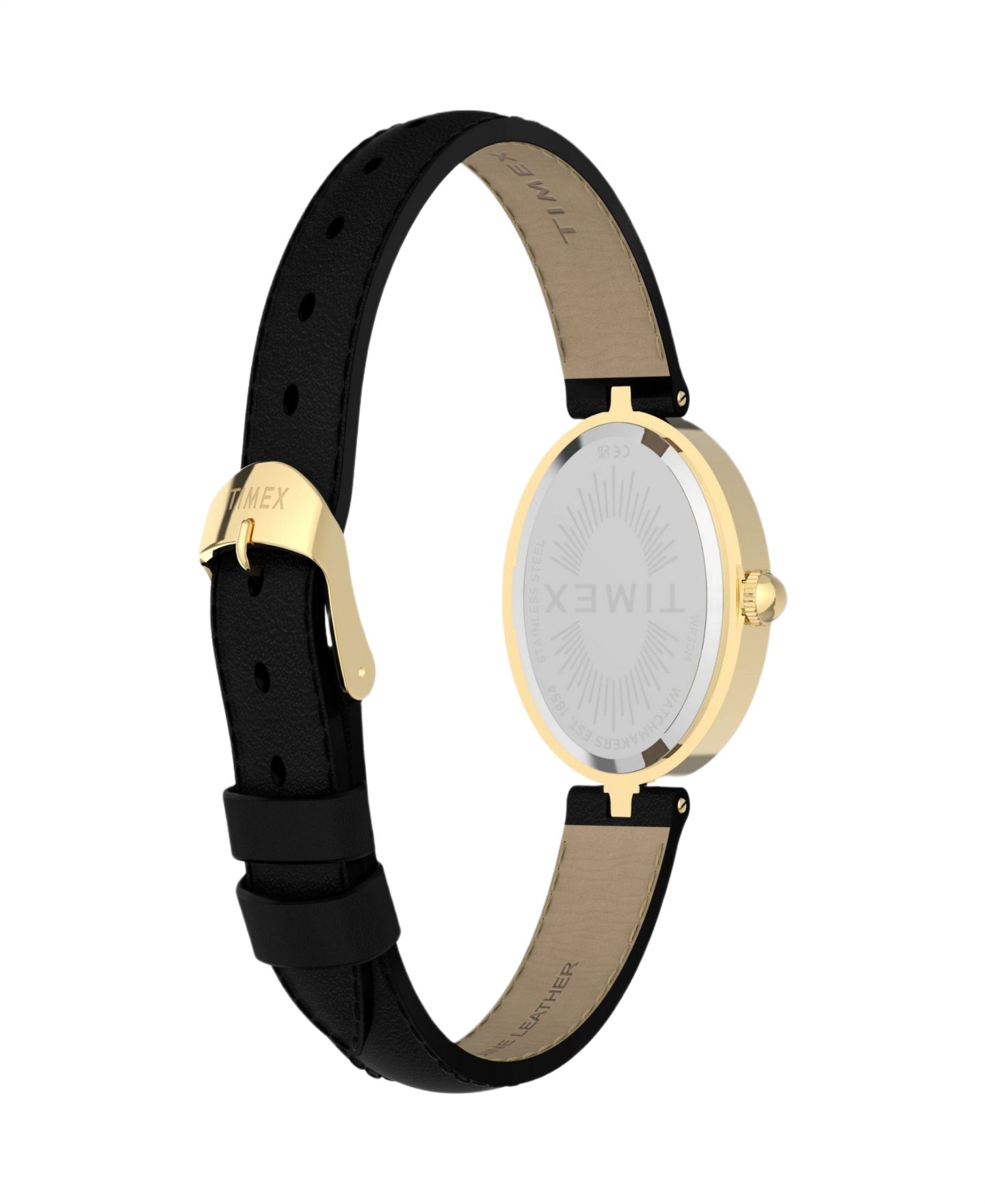 Женские часы Timex Quartz Cavatina Analog Black Leather Watch 22 mm — фото 3