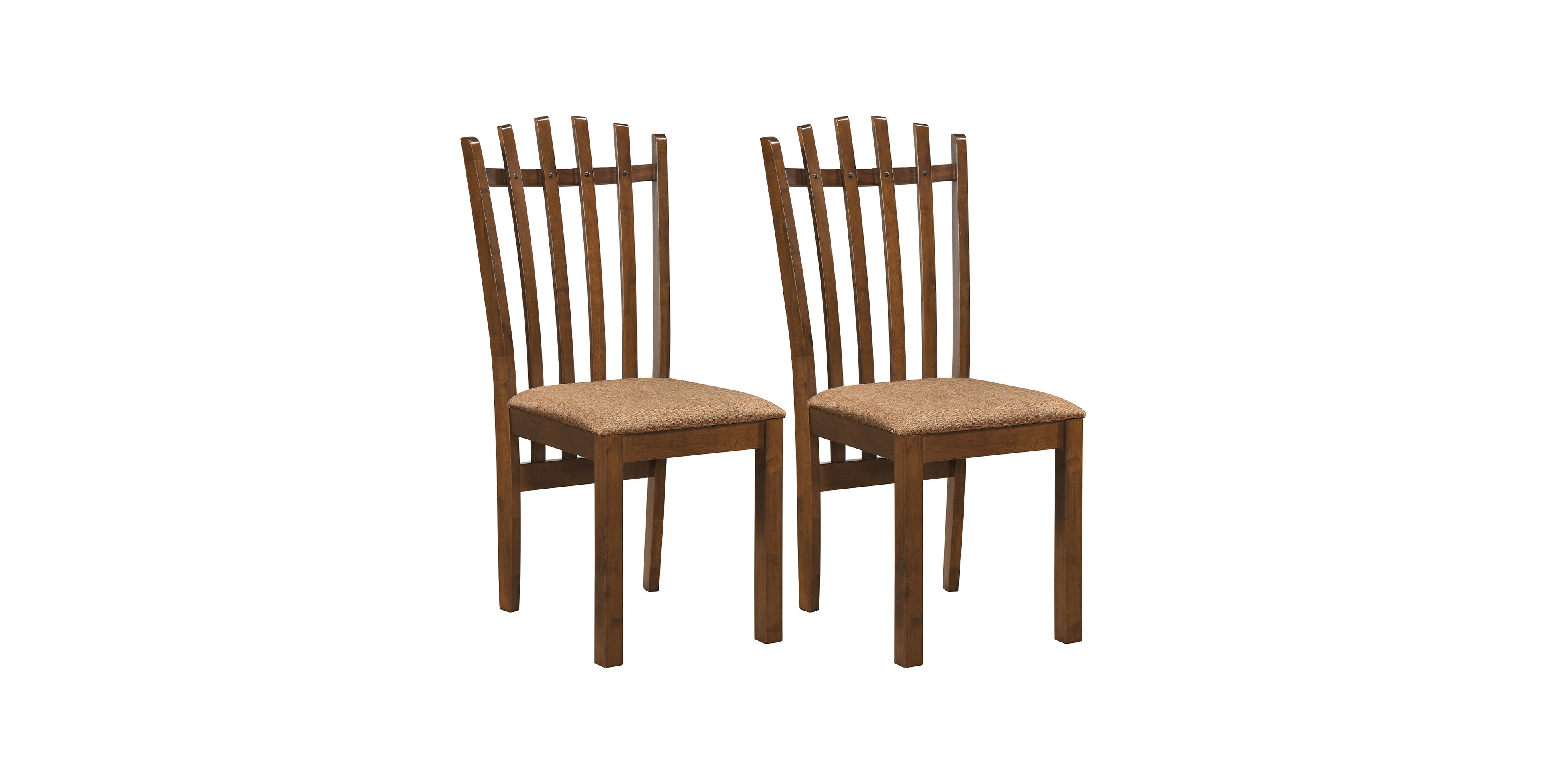 Costway Rubber Wood Slat Back Kitchen Dining Chairs Linen Fabric Upholstered Seat (Set - 4)