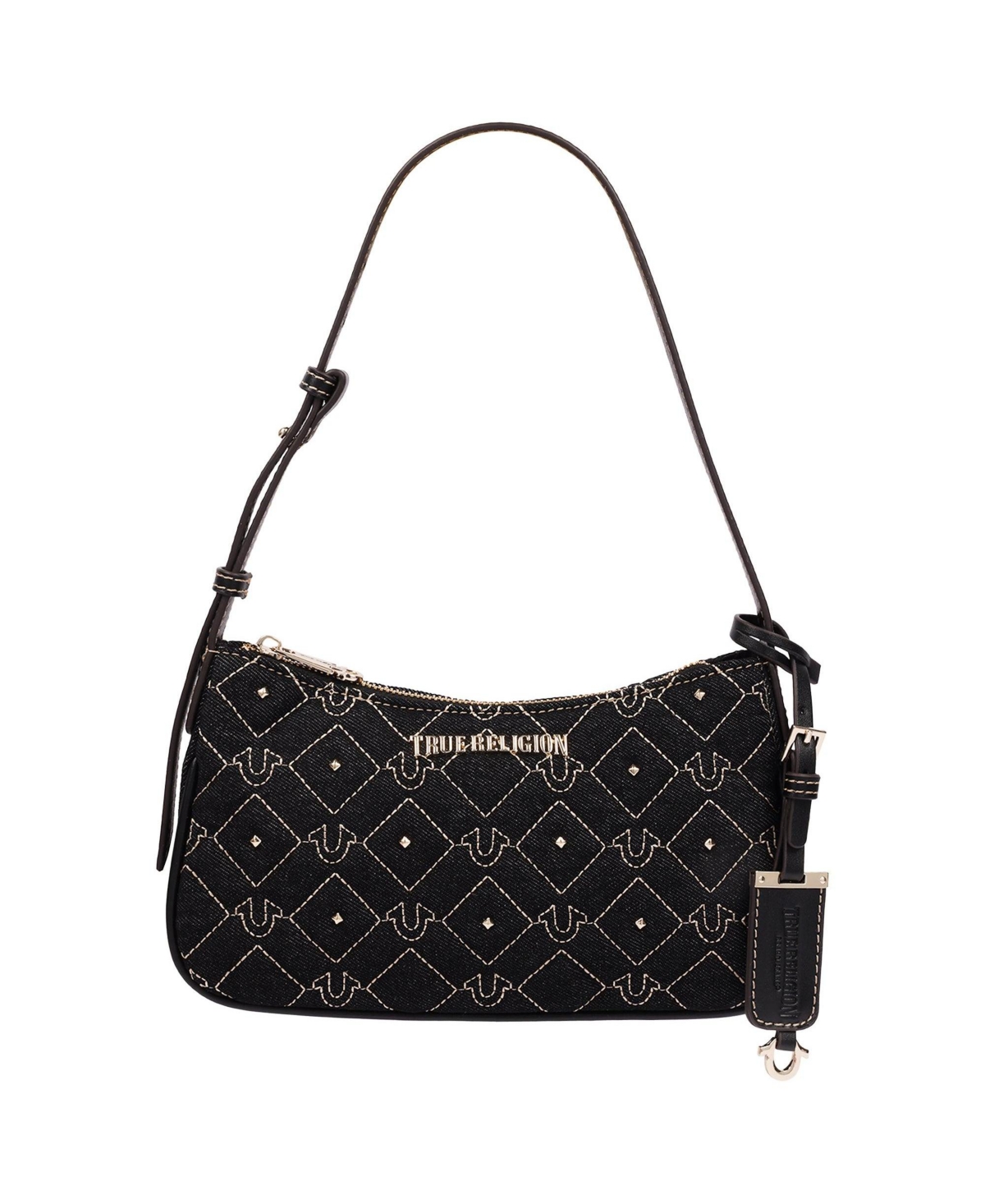 True Religion Studded Denim Shoulder Bag