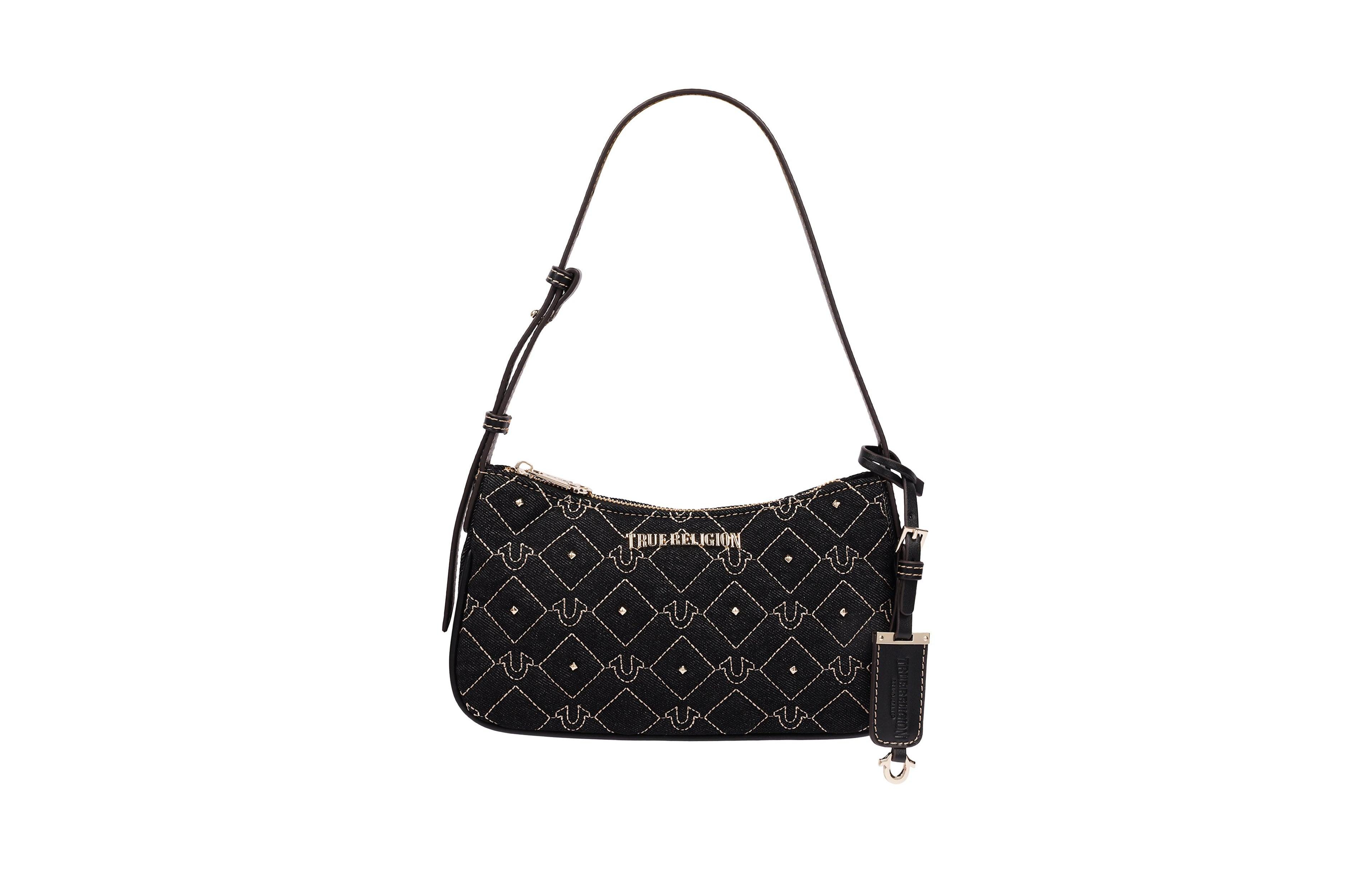 True Religion Studded Denim Shoulder Bag