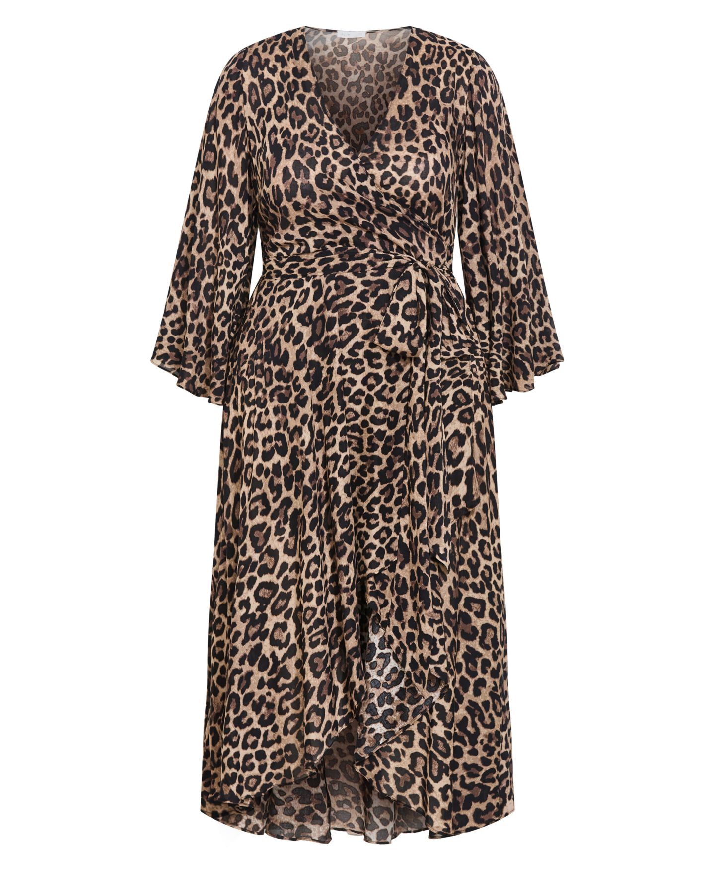 Женское платье CITY CHIC Plus Size Eva Print Wrap Maxi, цвет: Леопардовый — фото 5