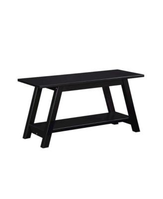 Elyz Solid Wood Bench with Shelf, 36.10-Inch Long