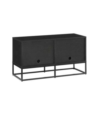 Record Player Stand, MDF Steel Industrial Vinyl Console