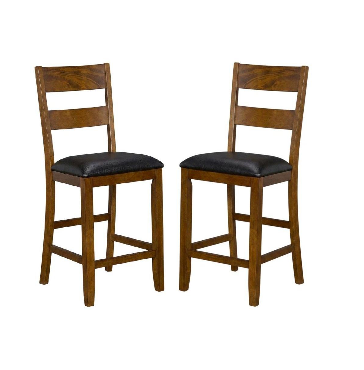 Starlight Canyon Home Rustic Whiskey Counter Stool with Upholstered Faux Leather