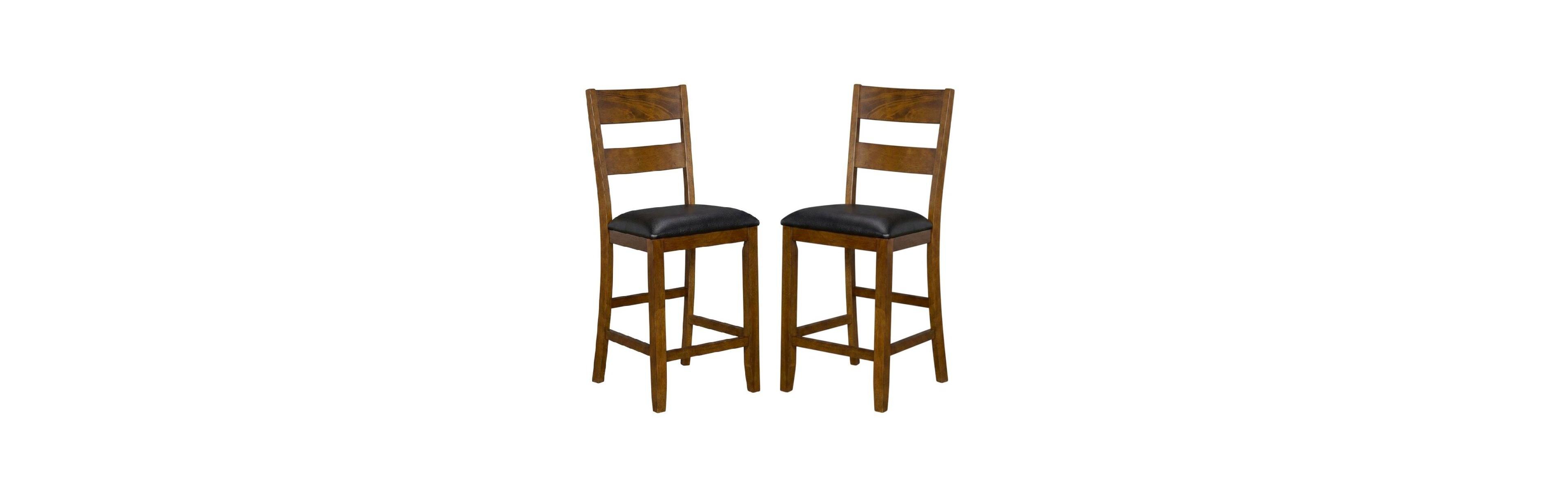 Starlight Canyon Home Rustic Whiskey Counter Stool with Upholstered Faux Leather