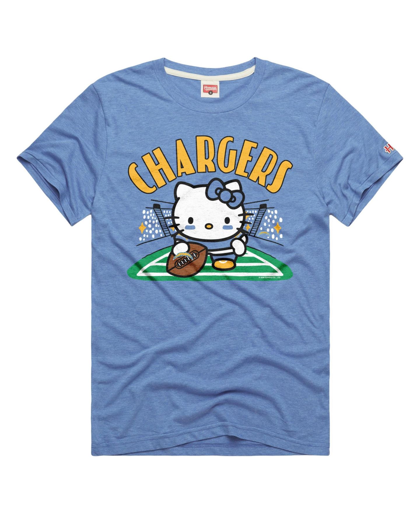 Футболка Homage Powder Blue Los Angeles Chargers X Hello Kitty Triblend — фото 2