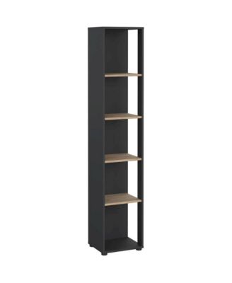 5-Shelf Bookcase with Fixed Shelves for Living Room or Office