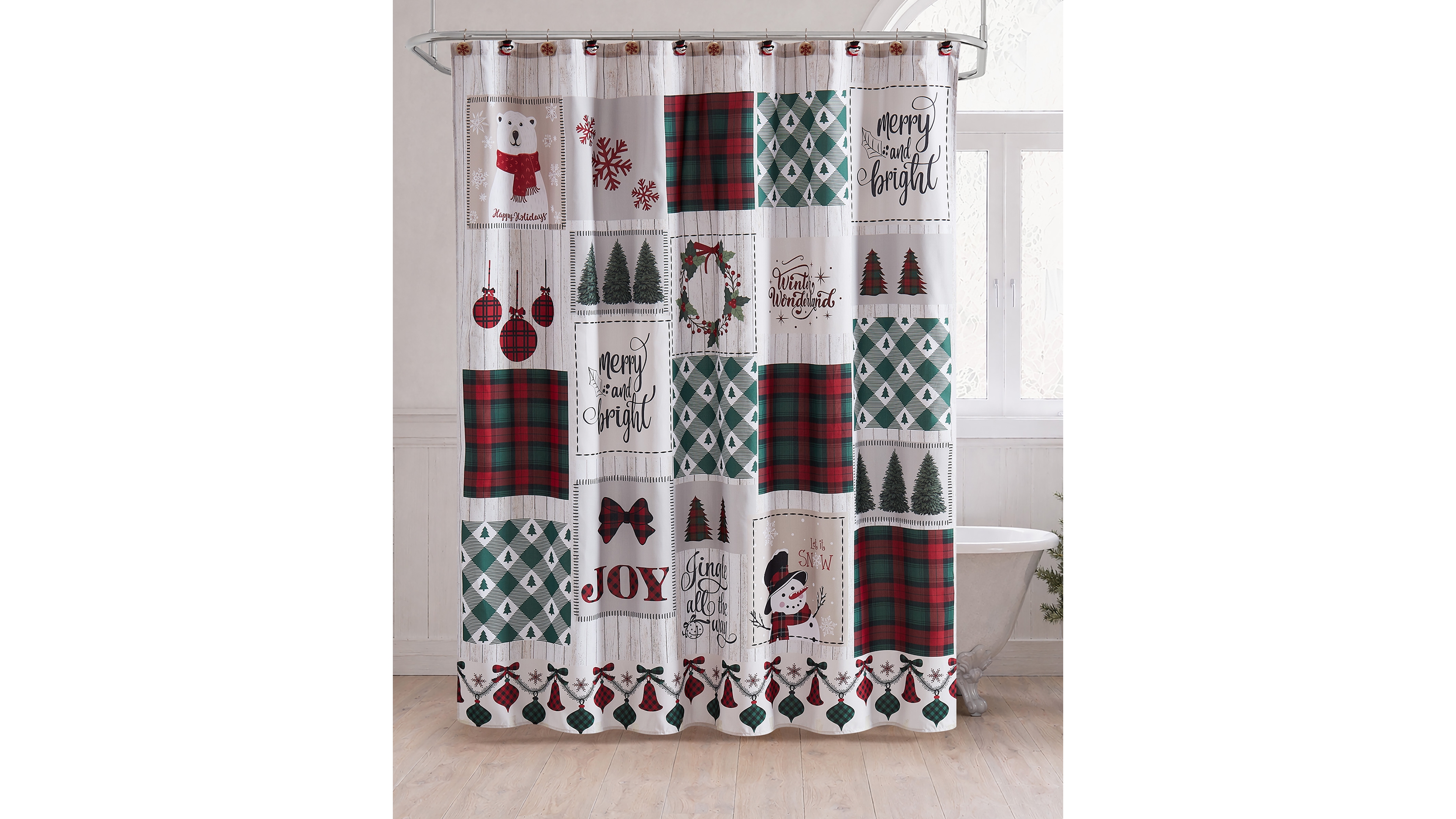 Avanti Patchwork Plaid Shower Curtain, 72" x 72"