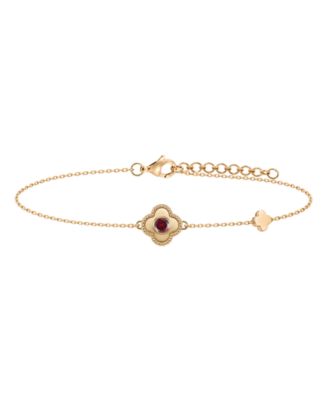 Garnet Clover Bracelet (1/4 ct. t.w.) in 14k Gold