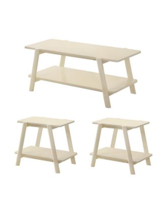 Metz 3-Piece Coffee Table Set, Coffee Table and Two End Tables
