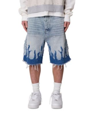 Men's Baggy Flame Denim Shorts