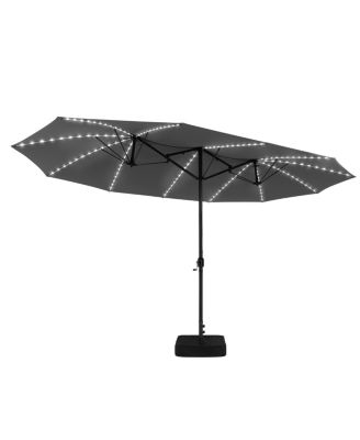 15 X 9 Feet. Outdoor Patio Umbrella With LED Lights And Crank System