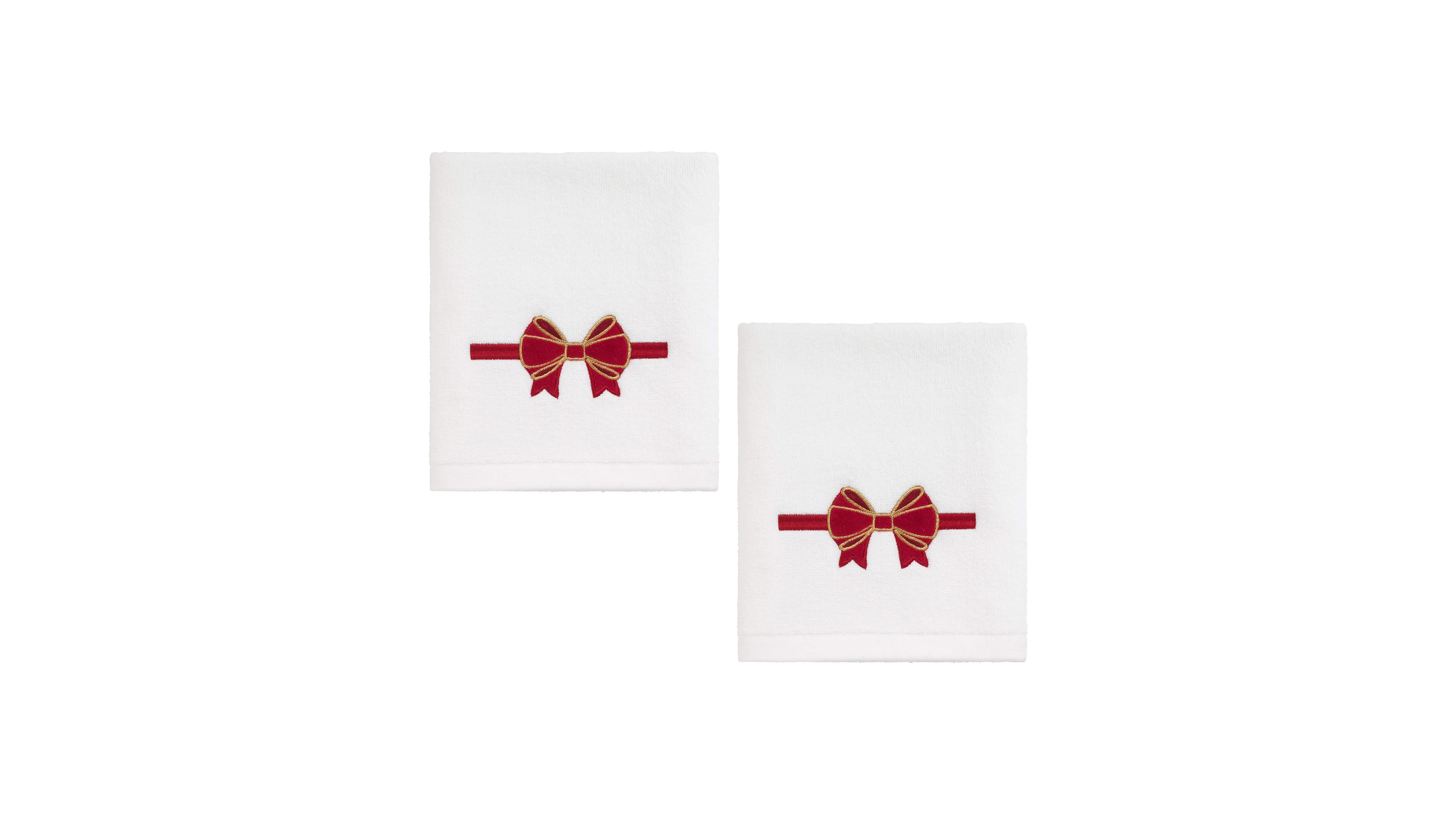 Avanti Velvet Bow Cotton Velour Hand Towel Set, 2-Pack
