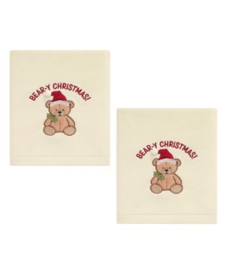 Teddy Bear Cotton Decorative Hand Towel, 2-Pack