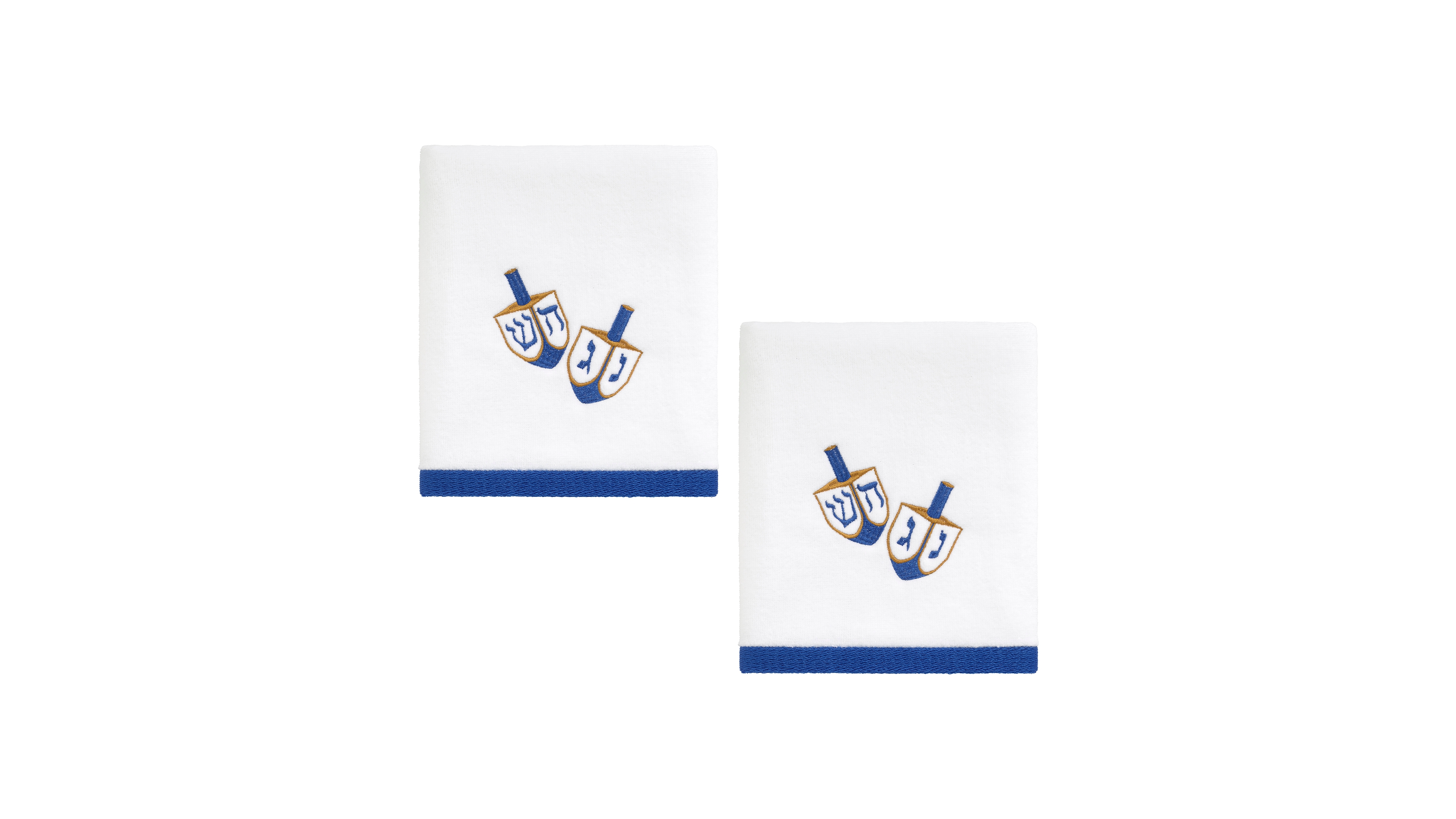 Avanti Dreidel Cotton Decorative Embroidered Hand Towel, 2-Pack