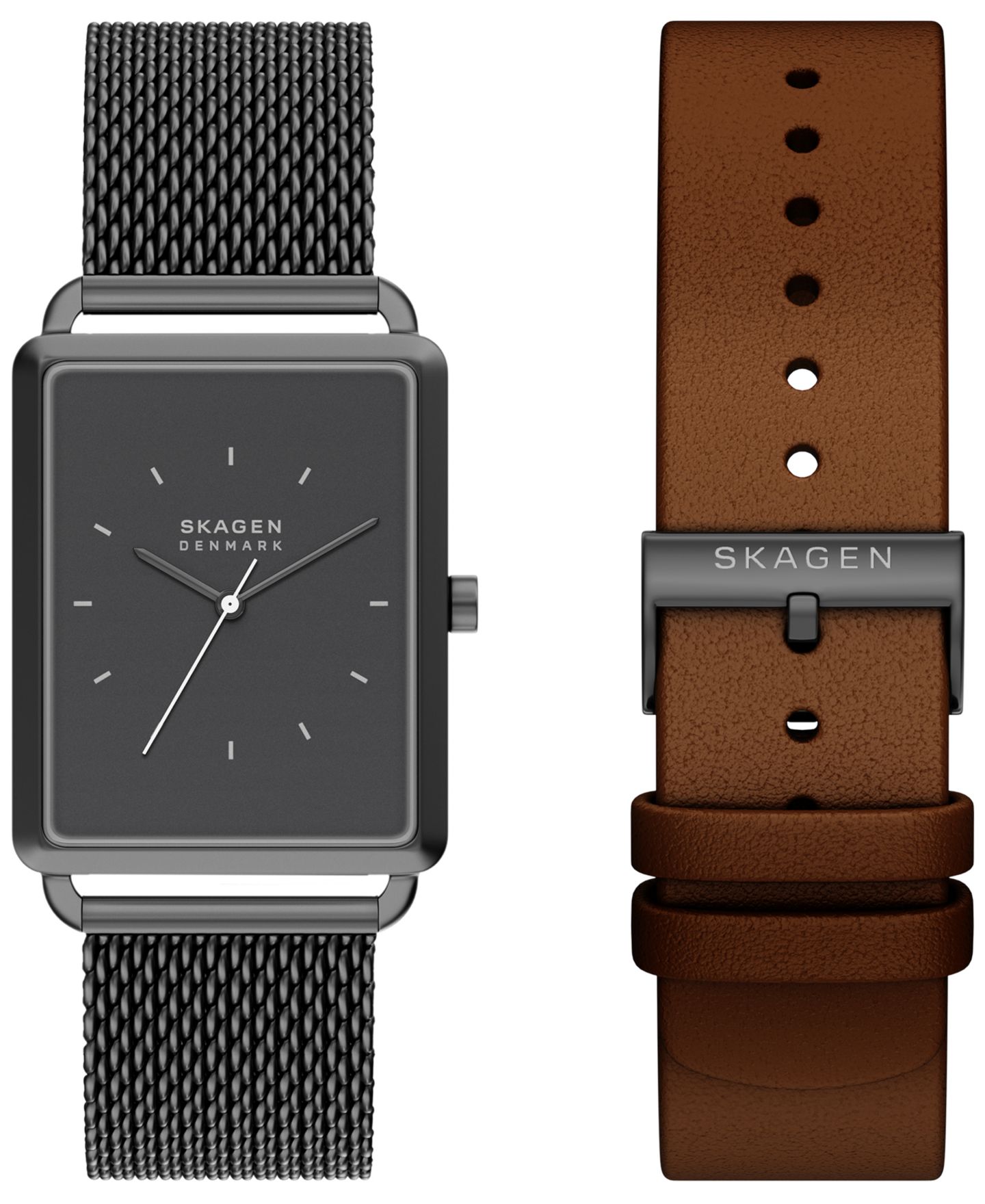 Мужские часы Skagen Quartz Hagen Gunmetal Stainless Steel Mesh 36mm — фото 1