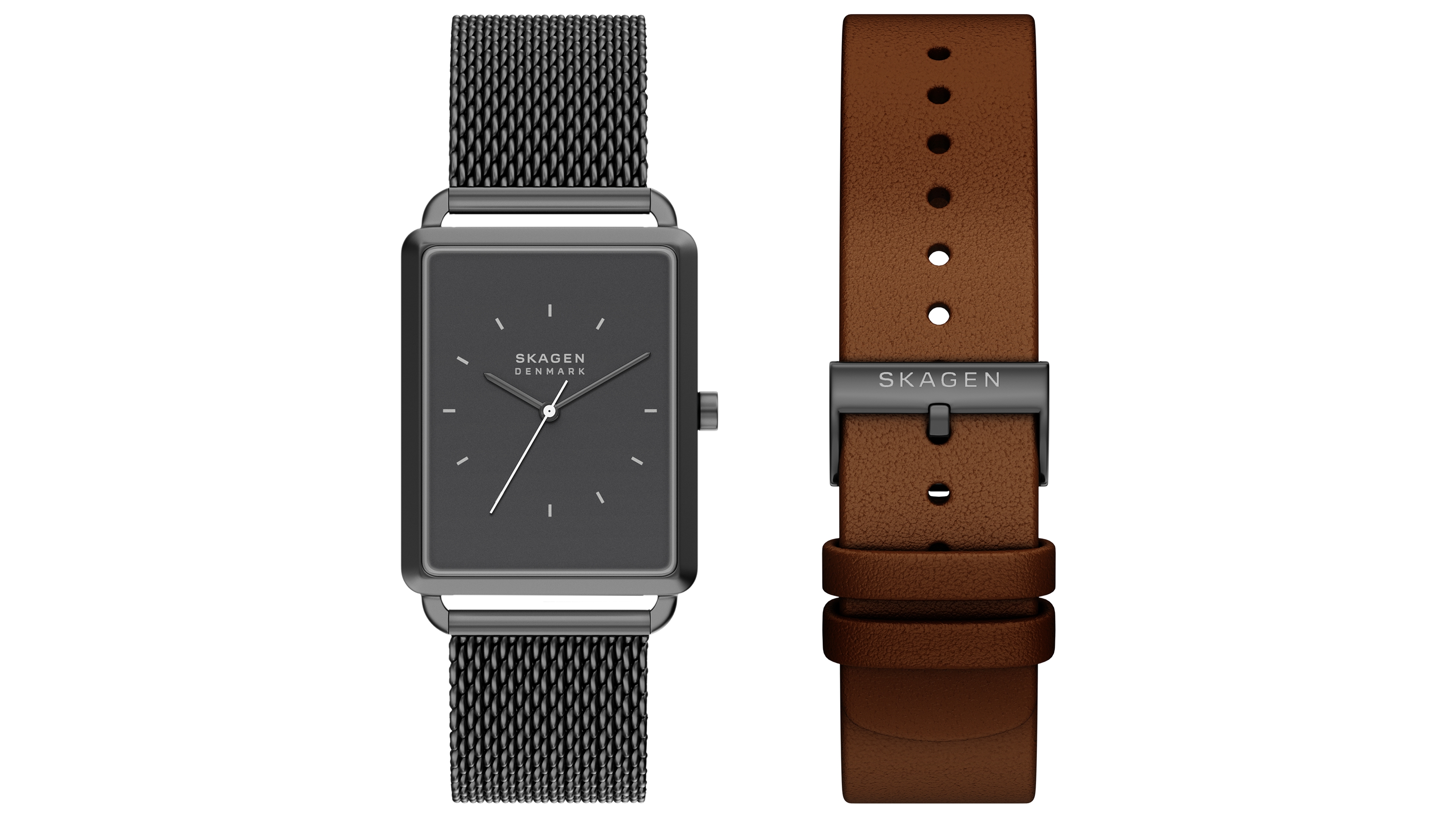 Skagen Men's Quartz Hagen Gunmetal Stainless Steel Mesh Watch 36mm