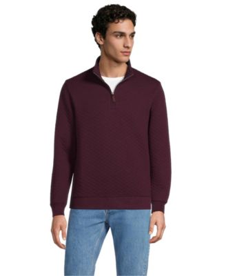 Men's Bedford Mock Neck Quarter-Zip Diamond-Quilted Pullover