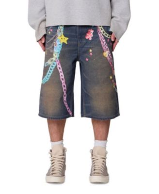 Men's Ultrabaggy Chain Printed Denim Shorts