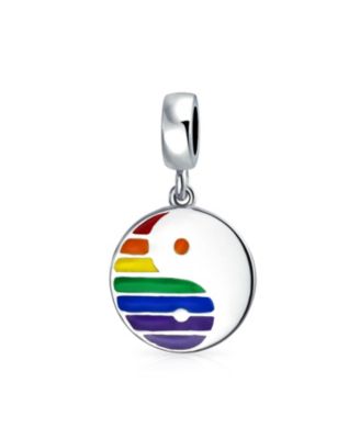 Cubic Zirconia Multicolor Yin and Yang Dangle Charm