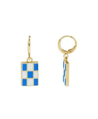 Enamel Checker Bay Earrings