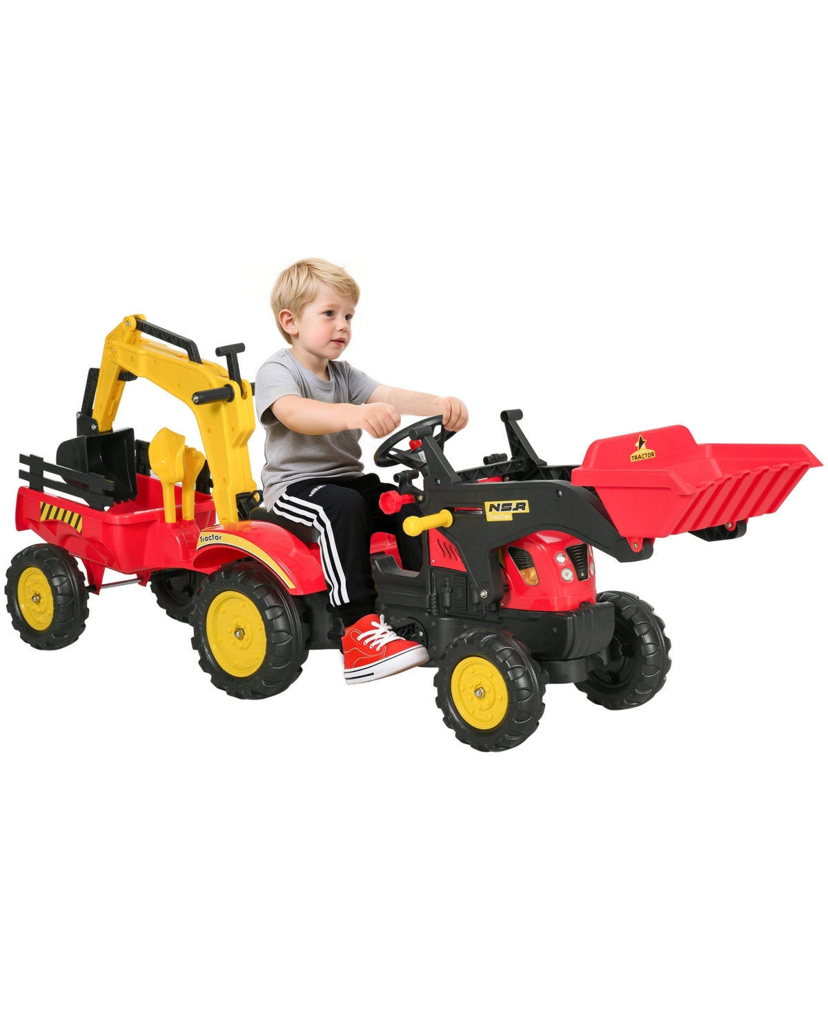 Sevorley Kids Ride-On Car with Steel and Plastic Construction and High-Quality Metal Frame