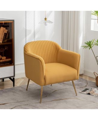 Modern Velvet Accent Chair with Metal Legs