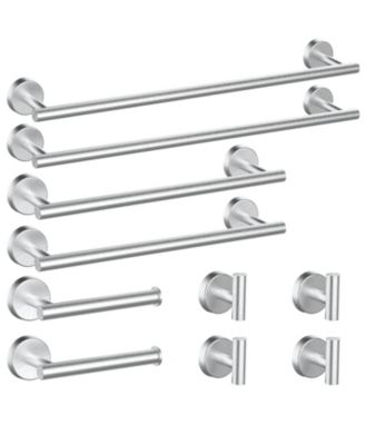 10 Bathroom Hardware Set Towel Bar Robe Hook Toilet Paper Holder Wall Mounted