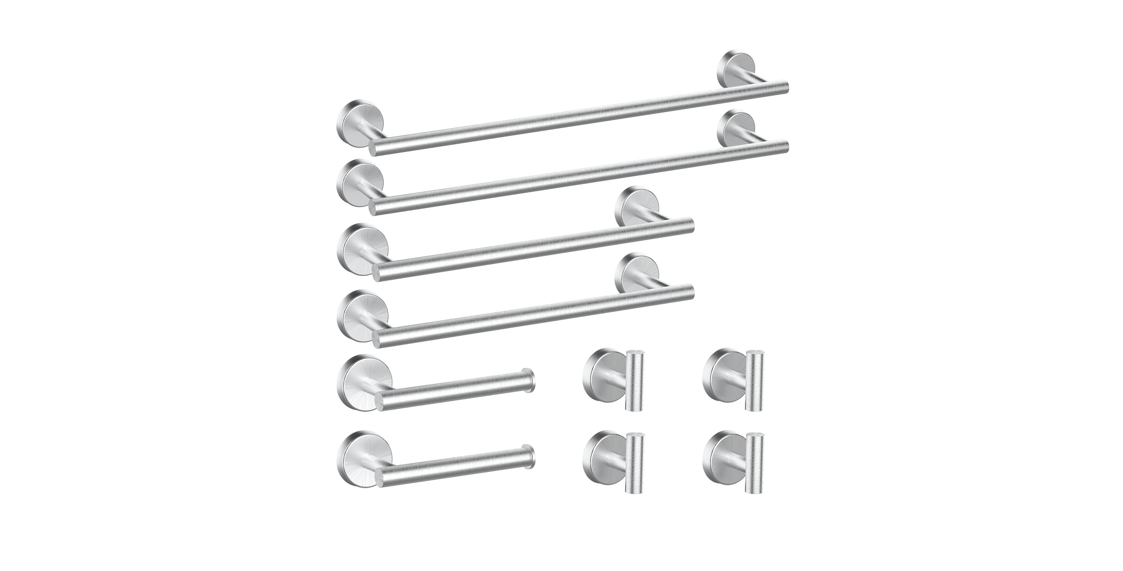 Cyqbd 10 Bathroom Hardware Set Towel Bar Robe Hook Toilet Paper Holder Wall Mounted