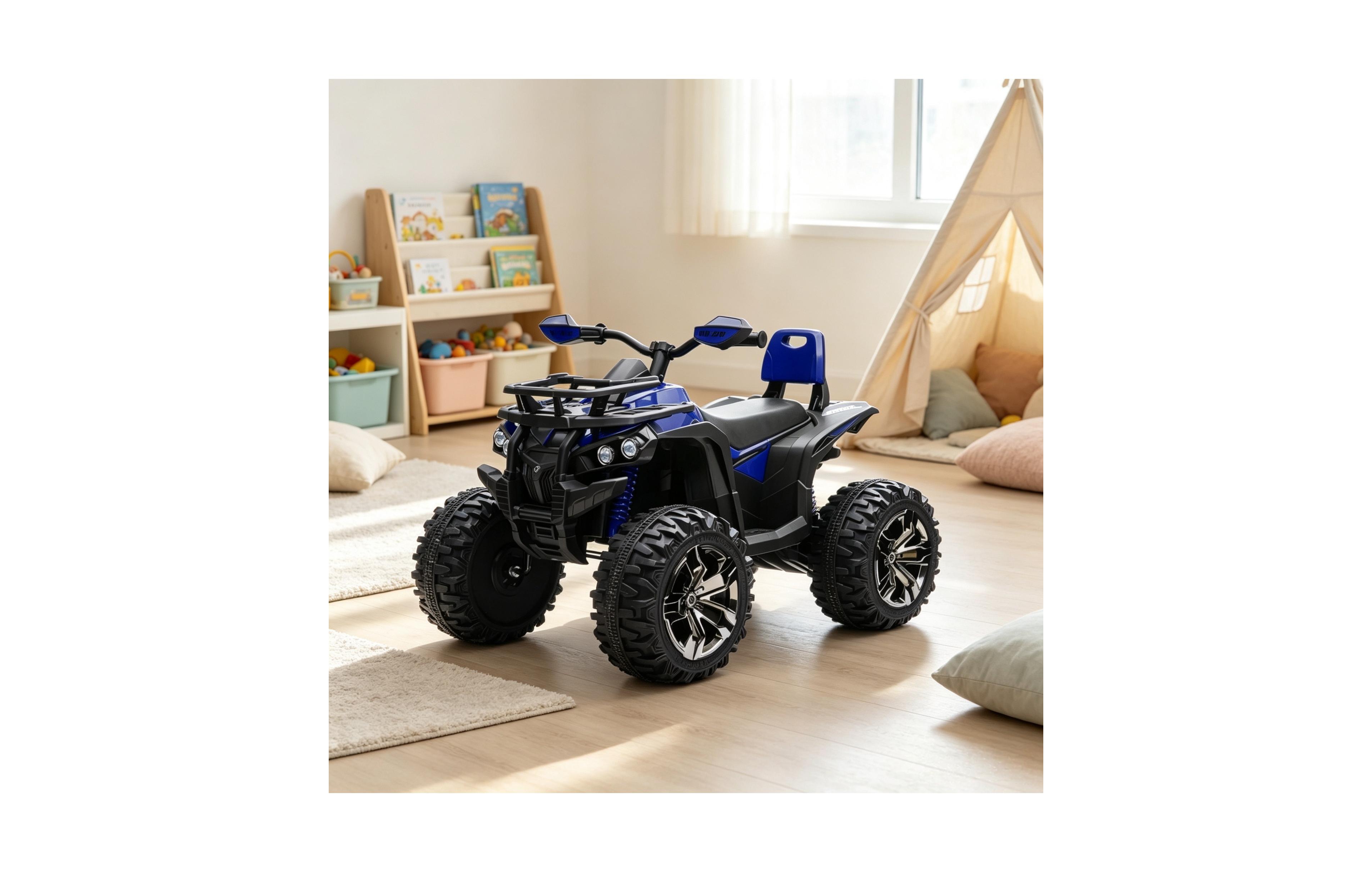 Sevorley 12V 4-Wheeler Dual 12V 550 Motors, Music & Led Lights Kids Atv, 66 lbs, Ages 3-5
