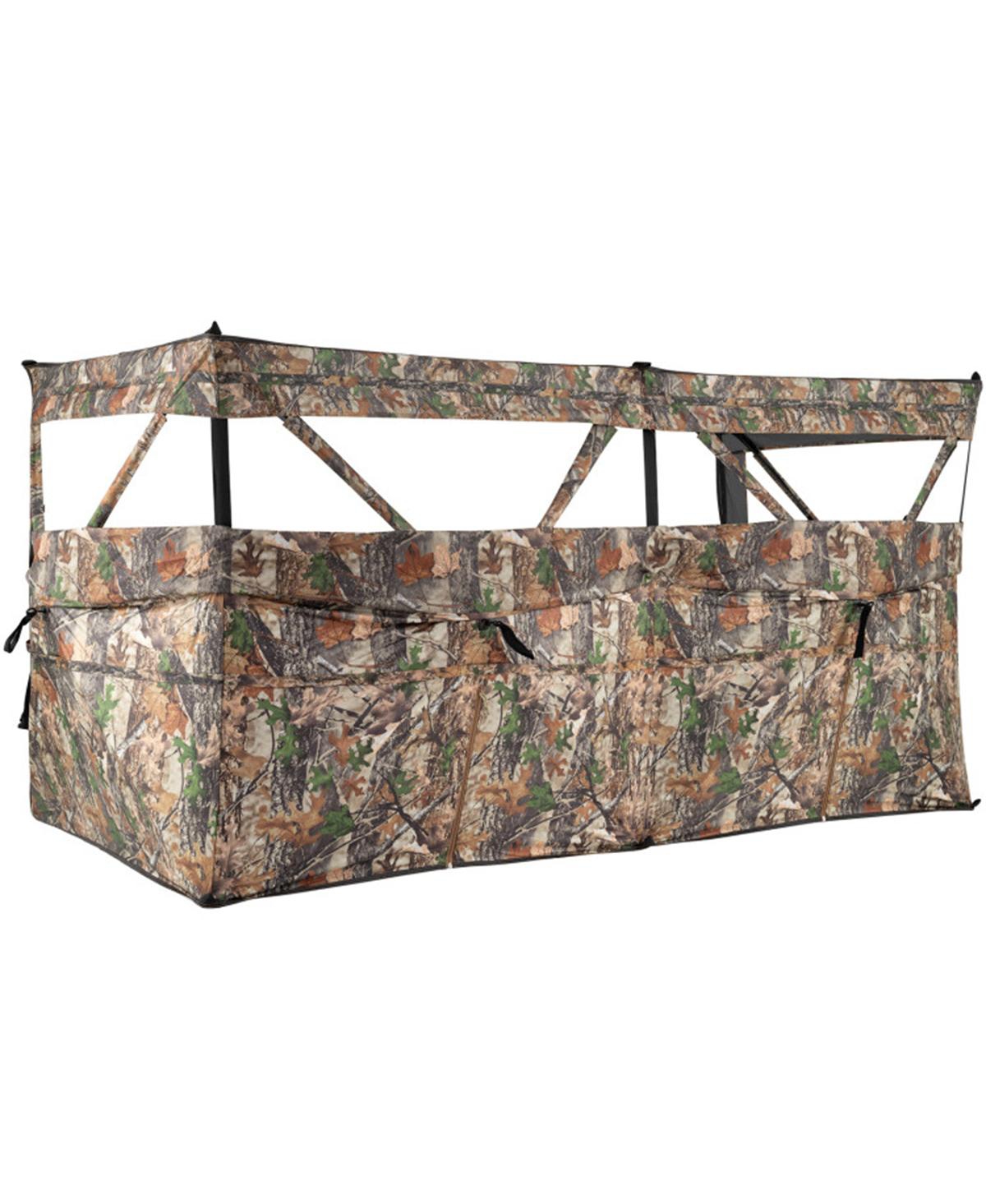 Sevorley 360degree(s) Panoramic Hunting Blind - 4 One-Way See-Through Panels, Modular Setup with Dog Doors (Camouflage
