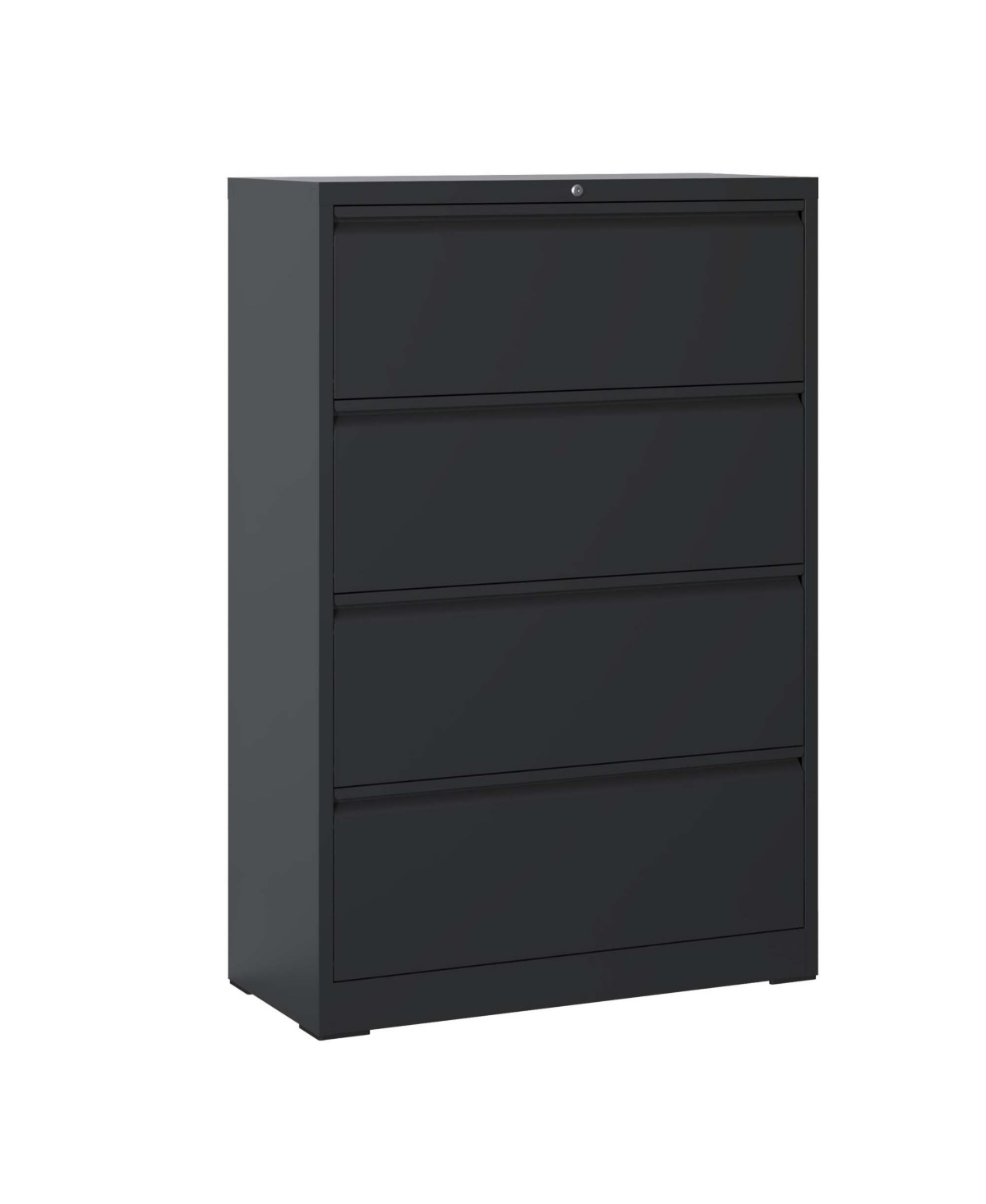 Rainsken Heavy Duty Metal Filing Cabinet, 4 Drawer Lateral File Cabinet with Lock for Home Office - Black