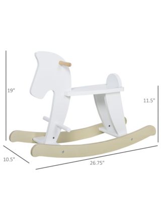 Classic Design Wood Rocking Horse with Handrails, Pedals and Backrest, 66 lbs, Ages 1-3