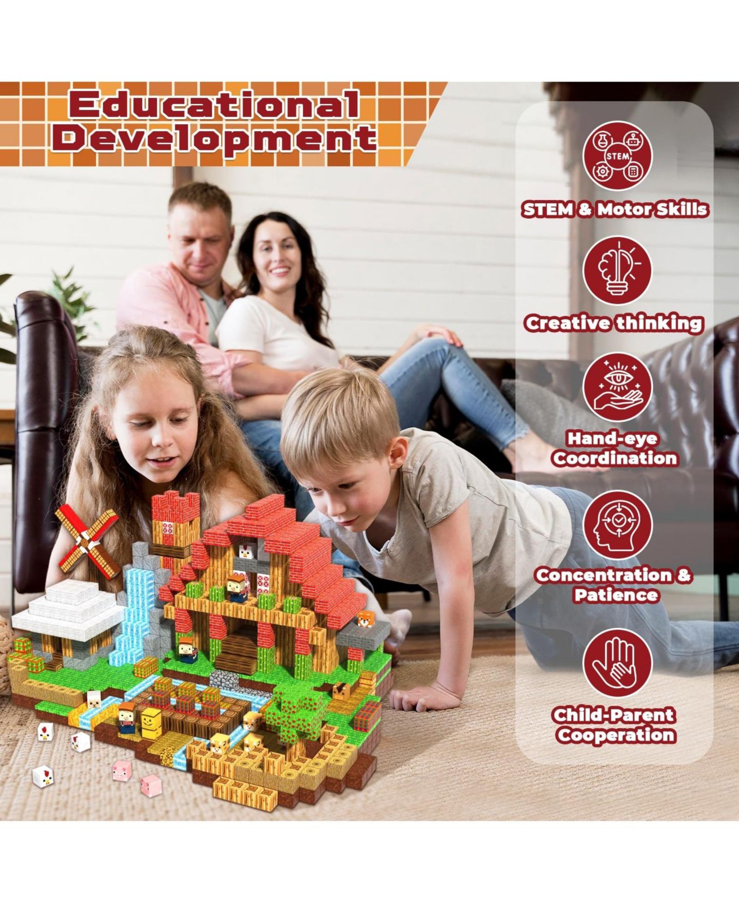 Детские конструкторы GNUADZ 120-Piece Magnetic Building Blocks, Ages 3+, цвет: Разноцветный — фото 5