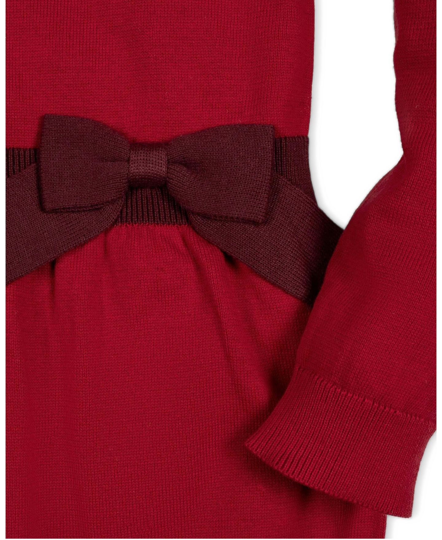 Платье Hope & Henry Long-Sleeve Skater Sweater Dress with Bow для девочек, цвет: Красный — фото 2