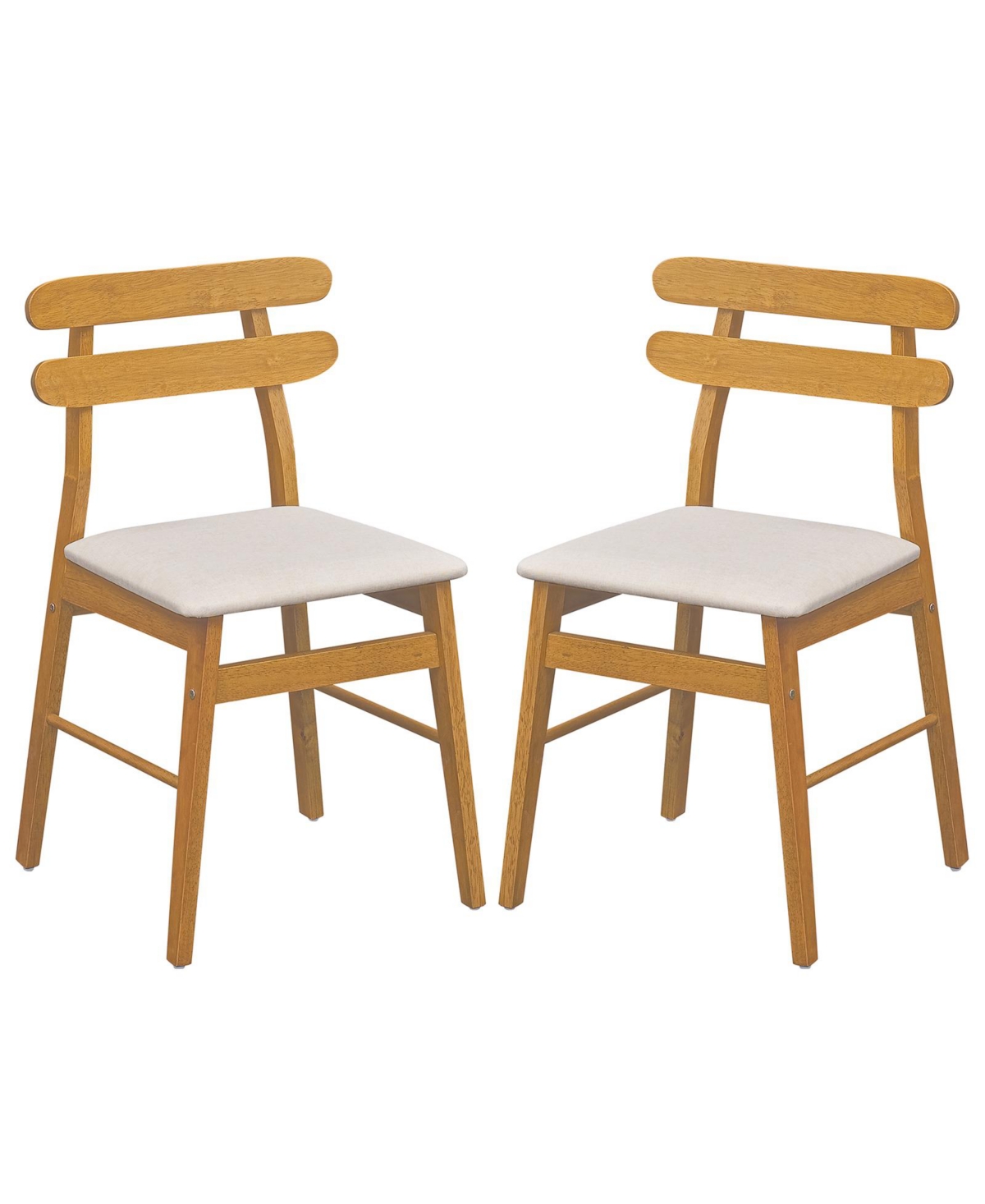Costway Upholstered Dining Chairs Set of 2, Dining Chairs with Padded Seat