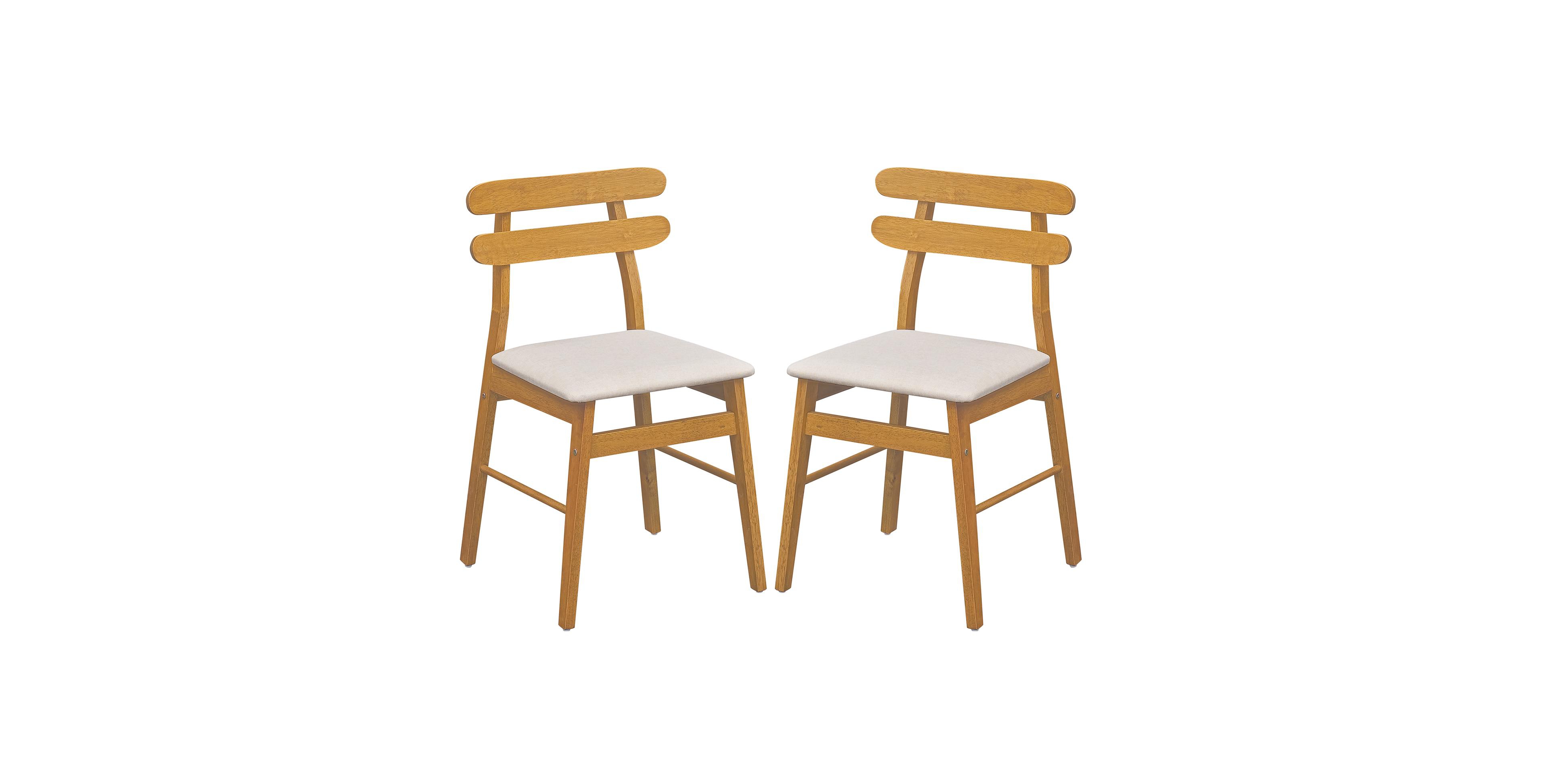 Costway Upholstered Dining Chairs Set of 2, Dining Chairs with Padded Seat