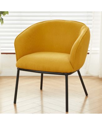 Modern Corduroy Accent Chair with Metal Legs