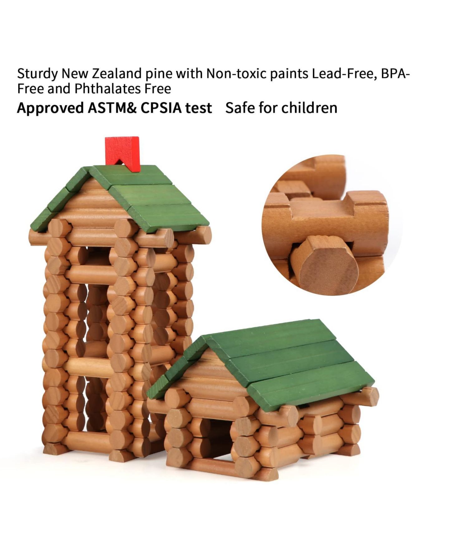 Детские конструкторы GNUADZ Wooden Building 328-Piece Set, Ages 3+, цвет: Разноцветный — фото 5
