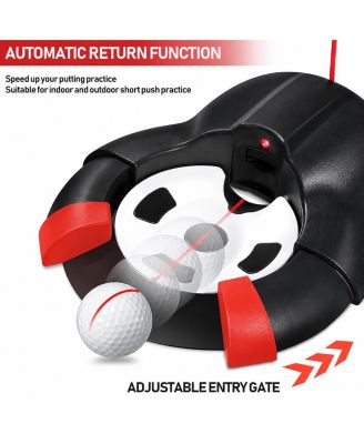 Golf Automatic Putting Ball Return Cup Red Guide Line Indoor Outdoor Practice Aid
